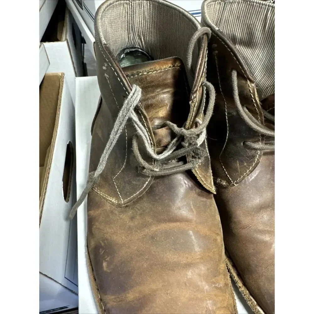 Penguin Boots Mens 12 Brown Leather Desert Merle 3 Eyelet Rubber Sole Chukka